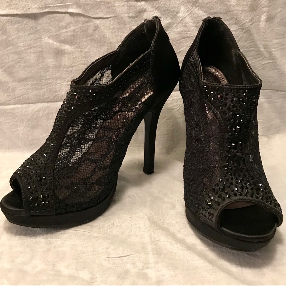 Black Lace Heels w/ Crystals from David’s Bridal